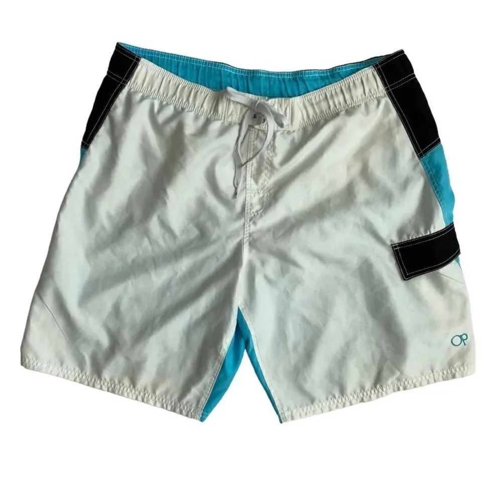 OP Men’s Swim Shorts Arctic White Combo Sz L